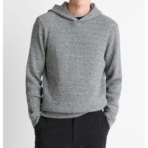 Men's Vince Heather Stone Gray Waffle Knit Thermal Pullover Hoodie